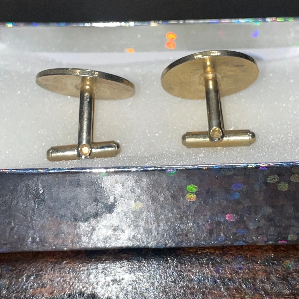 Vintage Cuff Links Bowling 1960'S Gold Tone Color Athletes‎